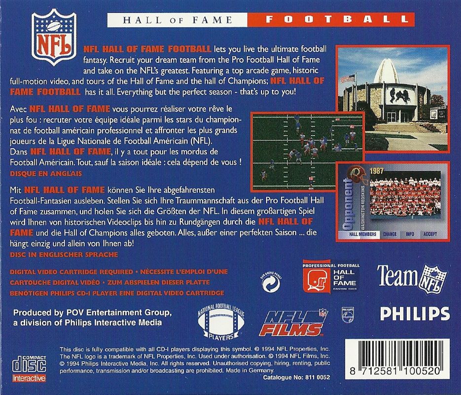 Hall of Fame Football box art for CD-i